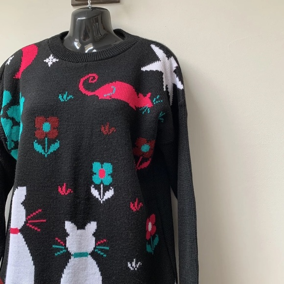 Vintage quirky fun car jumper fits uk 12 acrylic - Picture 6 of 10